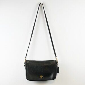 Coach Vintage Convertible Soft Black Leather Crossbody Shoulder Bag USA